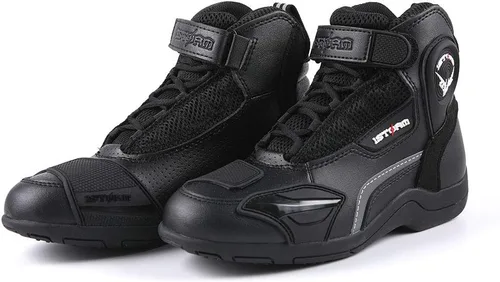 1Storm - Botas de moto para hombre, color gris, a prueba de agua, casuales, botas para correr