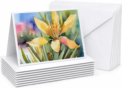 Miniatura 95 de Caroline's Treasures DAC1709GCA7P - Tarjetas de felicitación y sobres de arándanos de Texas en acuarela, paquete de 8 tarjetas en blanco con sobres