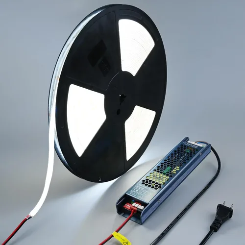 Miniatura 9 de BENLUN Tira de luz LED COB de 48 V, 65.6 pies, 3000 K, luz blanca cálida, flexible, cortable, luces de cinta LED 8W/M 480LEDs/M CRI 92 con fuente