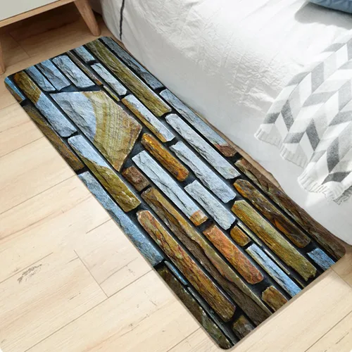 Miniatura 9 de Alfombra antideslizante de espuma de esponja de pelo bajo para puerta de baño, alfombras separadas a prueba de deslizamiento, alfombra de ilusión