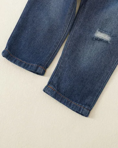 Miniatura 7 de XUANHAO Ropa de bebé para niño pequeño, trajes de 12, 18, 24 meses, 2T, 3T, 4T, jeans, pantalones de mezclilla para niños, conjunto de 12M-5T
