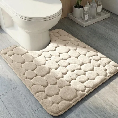 Miniatura 18 de YIHOUSE - Alfombra de espuma viscoelástica para pasillo, alfombras de baño con patrón de adoquín, superabsorbentes, alfombras de baño lavables a