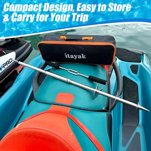 Miniatura 6 de Anclaje de arena para barco, 34 pulgadas/46 pulgadas, anclajes de arena PWC de acero inoxidable 316, ideales para pontón, kayak jet ski se mantiene