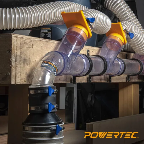Miniatura 6 de POWERTEC 70337-P2 - Manguito flexible de control de polvo de 2-1/2 pulgadas con abrazaderas de manguera de llave ajustable, conector de manguera