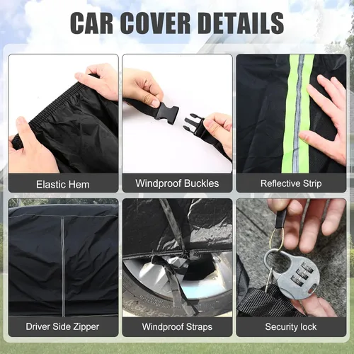 Miniatura 5 de Cubierta impermeable para auto compatible con Chevrolet Silverado/GMC Sierra 1500/2500/3500 Crew Cab de 6.6 pies de largo 2014-2025, cubierta