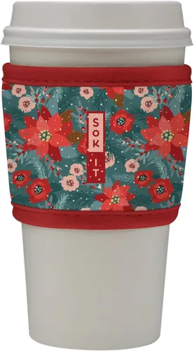 Miniatura 190 de Sok It HotSok Coffee & Tea - Funda de neopreno con aislamiento reutilizable (floral abstracto)