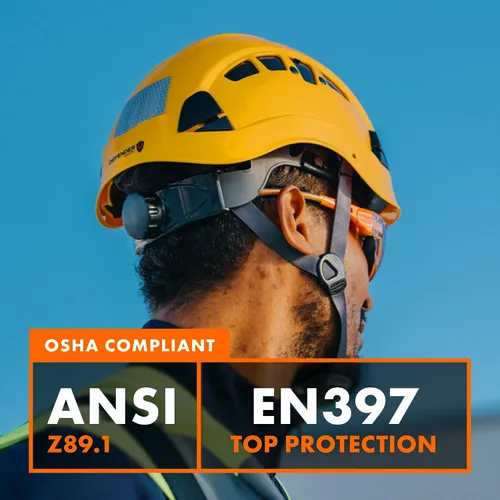 Miniatura 5 de Casco Protector Defender Safety H1 con Visera ANSI Z89.1 Blanco