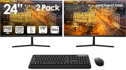 Miniatura 15 de Packard Bell Monitor airFrame FHD de 21 pulgadas, 1920x1080, Ultrawide, compatible con montaje VESA, ajuste de inclinación, HDMI/VGA, bisel delgado