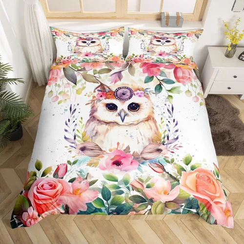 Miniatura 37 de Erosebridal Juego de ropa de cama con diseño de árbol de la vida, tamaño Queen para niños y niñas, diseño bohemio exótico de mariposa, funda