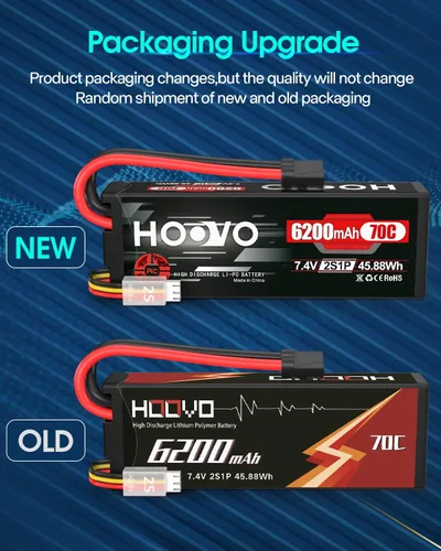 Miniatura 9 de HOOVO 7.4V 70C 6200mAh 2S Lipo Batería Estuche rígido con Tracxas Plug para RC Car RC Helicóptero RC Camión RC Truggy Avión Quadcopter UAV Drone FPV
