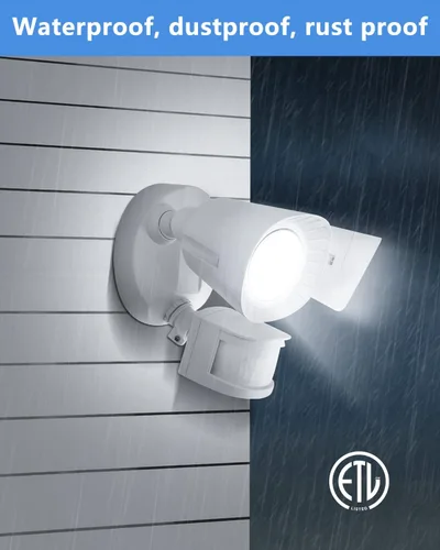Miniatura 6 de UFOND Luces LED de seguridad para exteriores, luz con sensor de movimiento, 2400 lúmenes, reflectores de aluminio, impermeable, ángulo ajustable