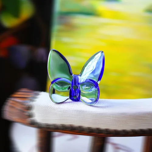 Miniatura 3 de kanpura Figura de mariposa de cristal azul, figura de mariposa voladora, adorno de mariposa de cristal, animal de cristal coleccionable