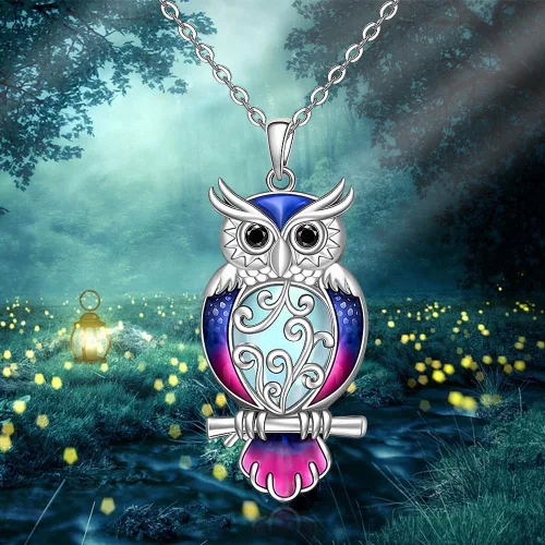 Miniatura 4 de Flamingo Necklace Halloween Skeleton Cat Necklace Turtle Axolotl Hummingbird Necklaces for Women 925 Sterling Silver Cute Animal Jewelry Christmas
