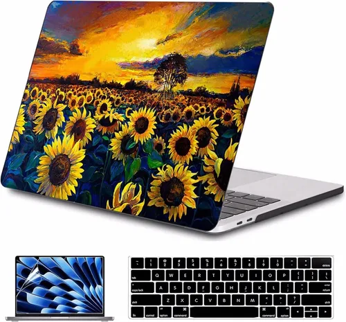 Miniatura 18 de Funda para MacBook Air de 15 pulgadas A3241 A3114 A2941 (versión 2023 2024 2025) – Carcasa rígida protectora a presión para MacBook Air de 15.3