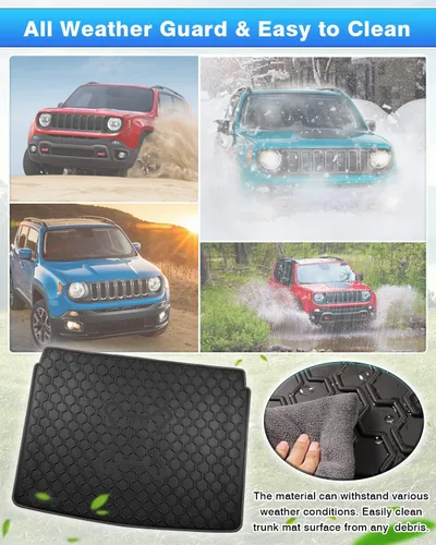 Miniatura 6 de Cartist Forro de Carga Compatible con Jeep Renegade 2015-2024 Alfombrilla de Maletero Forro Trasero de Automóvil Negro