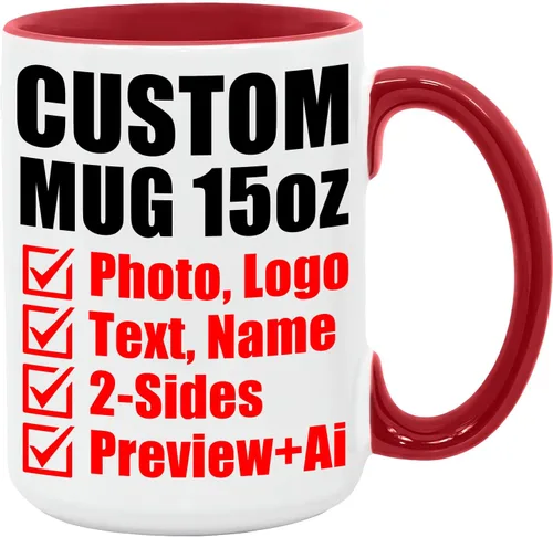 Miniatura 15 de Taza de café personalizada – Tazas personalizadas con texto en imagen, logotipo personalizado con nombre, taza de cerámica – Cumpleaños
