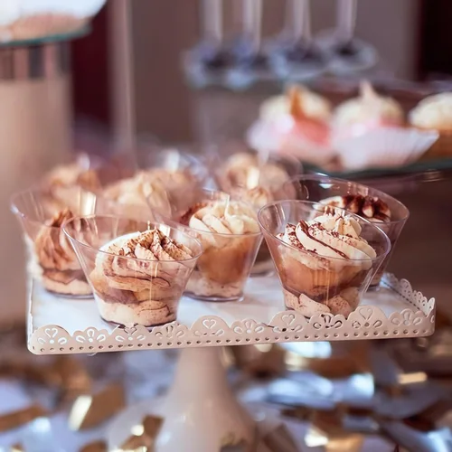 Miniatura 7 de Paquete de 20 cuencos de plástico en ángulo de 6 onzas, cuencos pequeños para dulces, cuencos desechables para postres, aperitivos, frutas, helados