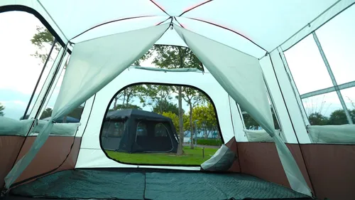 Miniatura 19 de KTT Extra Large Tent 6-12-14 Person,Family Cabin Tents,2 Rooms,3 Doors and 3 Windows with Mesh,Straight Wall,Waterproof,Double Layer,Big Tent for