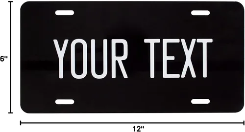 Miniatura 7 de Excelmark Vanity - Placa de matrícula personalizada para exhibiciones de automóviles, placa de aluminio personalizada (negro)