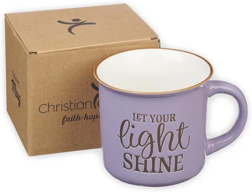Miniatura 6 de Regalos de Arte Cristiano Taza de Café de Cerámica Estilo Campamento Lavanda – 13 oz. Taza de Café y Té Inspiradora con Escritura Bíblica Apto