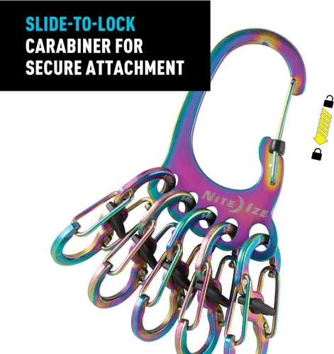 Miniatura 15 de Nite Ize Bigfoot Locker KeyRack - Soporte de acero inoxidable para coche, casa y otras llaves - Mosquetón con S-Biners - Capacidad para 15 llaves a