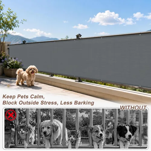 Miniatura 4 de SUNNY GUARD Pantalla de Privacidad para Balcón Gris Oscuro de 3'x10', Pantalla para Barandilla de Apartamentos, Pantalla Cortavientos Resistente
