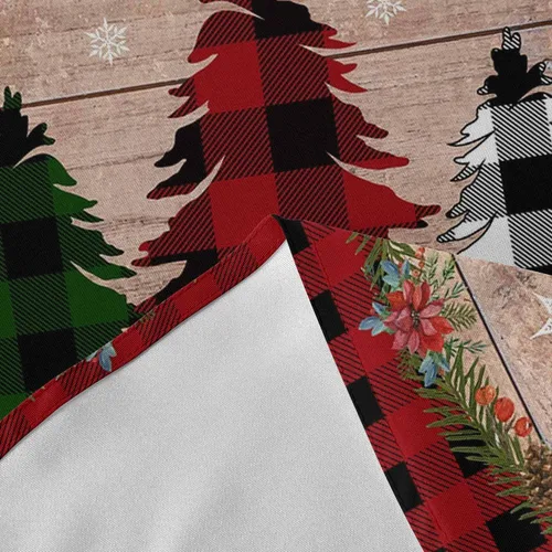 Miniatura 7 de Mantel redondo de árbol de Navidad, impermeable y resistente a las manchas, mantel lavable sin arrugas para comedor, fiesta, boda, Navidad, granja