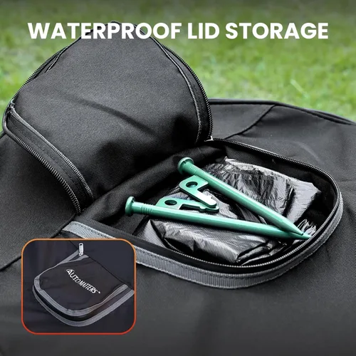 Miniatura 5 de Contenedor de basura desplegable con divisor extraíble, parte inferior resistente, almacenamiento plegable para camping, lavandería, almacenamiento