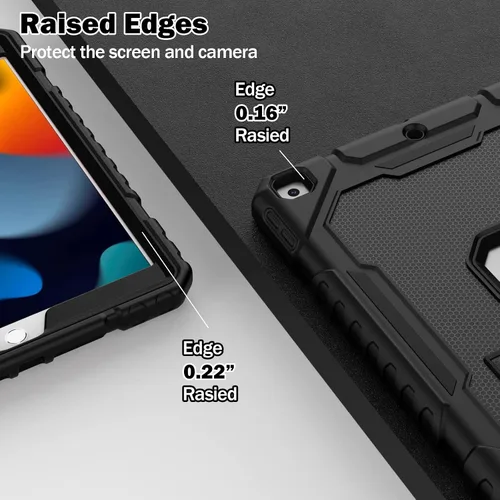 Miniatura 7 de ZoneFoker Funda para iPad de 9ª/8ª/7ª generación 2021/2020/2019 (10.2 pulgadas), Resistente de Servicio Pesado Grado Militar a Prueba de Golpes