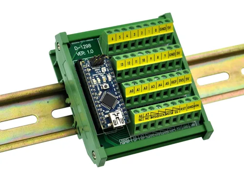 Miniatura 9 de Tablero del módulo de ruptura del bloque de terminales del tornillo del montaje en carril DIN para Arduino Nano/Micro.