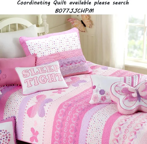 Miniatura 4 de Cozy Line Home Fashions - Juego de ropa de cama con diseño de tulipán, mariposa, flores rosas, reversible, 100 % de algodón Mariposa tejer/mariposa