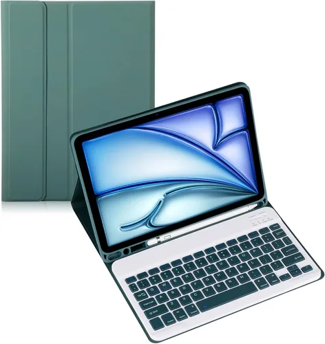 Miniatura 11 de Funda de teclado para tableta Samsung Galaxy Tab A8 X200/X205 de 10.5 pulgadas, cubierta protectora de teclado con soporte multiángulo, borde de Azul