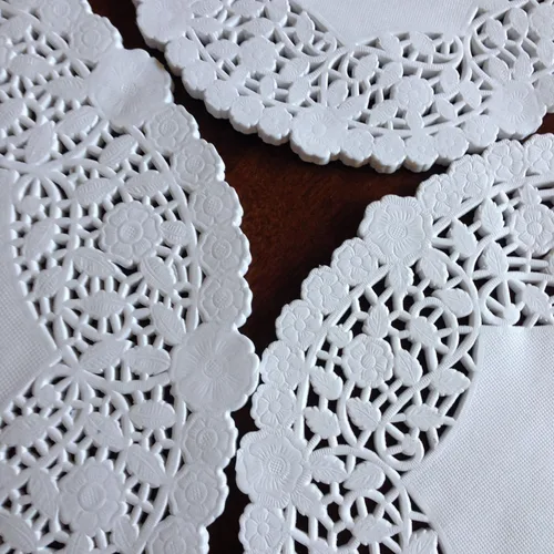 Miniatura 4 de 50 piezas de papel redondo blanco Lancaster Almohadillas de embalaje de tartas para decoración de vajilla de boda (10 pulgadas)
