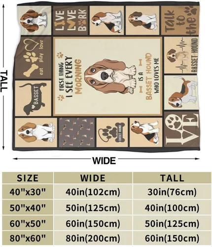 Miniatura 3 de Manta de Bassset, manta de felpa suave de forro polar para perros, ropa de cama de animales y perros, regalos acogedores para mujeres, niñas, niños