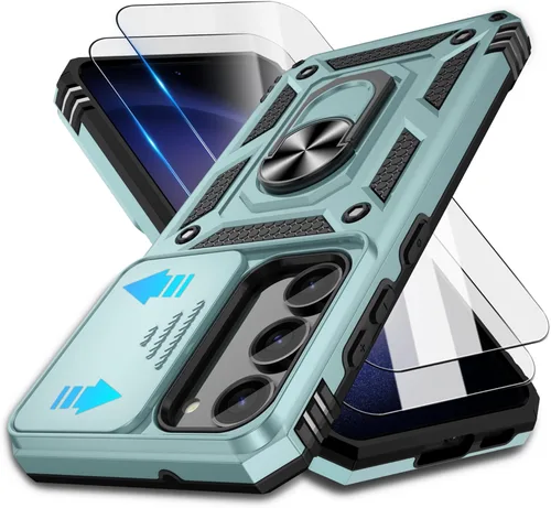 Miniatura 131 de ATUMP Funda para OnePlus Nord N200 5G con protector de pantalla HD con cubierta para cámara deslizante, soporte de anillo de rotación de 360°