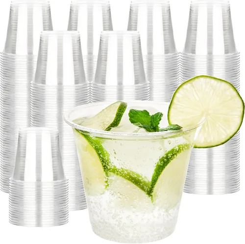 Miniatura 9 de Vasos de plástico transparente de 9 onzas [100 unidades] - Vasos desechables de plástico para beber, vasos de fiesta de PET libres de BPA para café