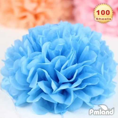 Miniatura 7 de PMLAND 100 hojas de papel de regalo de seda azul aguamarina a granel de 20 x 15 pulgadas para bolsas de regalo, cajas, embalajes de flores