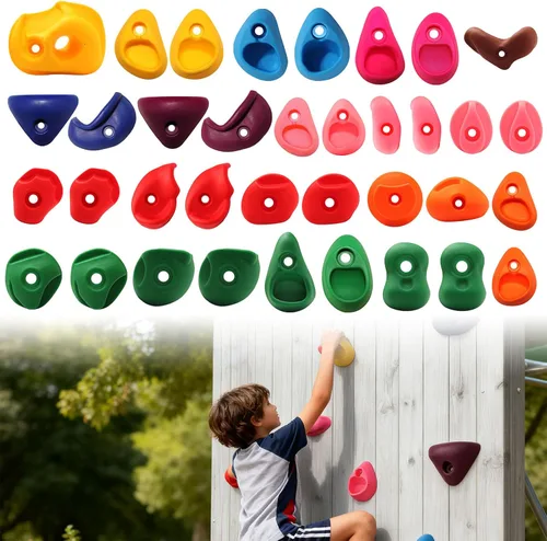 36 piezas de pared de escalada en roca para niños, agarres de escalada de pared de roca, kits de agarres de pared de escalada para adultos que 36