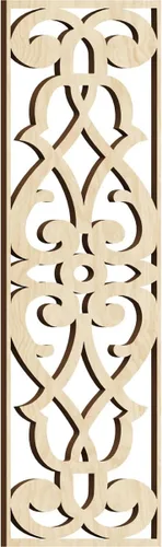 9 3/8"W x 24 3/8"H x 1/4"T Bellaire Decorativos Paneles de pared de madera calado, abedul