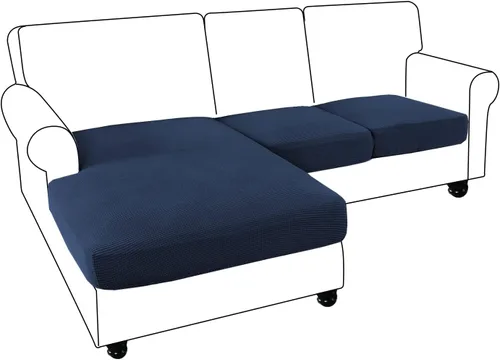Miniatura 37 de MIFXIN Fundas para sofá modular, 3 piezas, funda de asiento de sofá de terciopelo elástico en forma de L, funda de cojín separada, protector