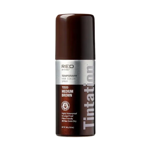 Miniatura 6 de Red by Kiss Tintation Spray de color temporal para el cabello, cobertura instantánea de retoque de raíces grises, resistente al agua y a las marrón