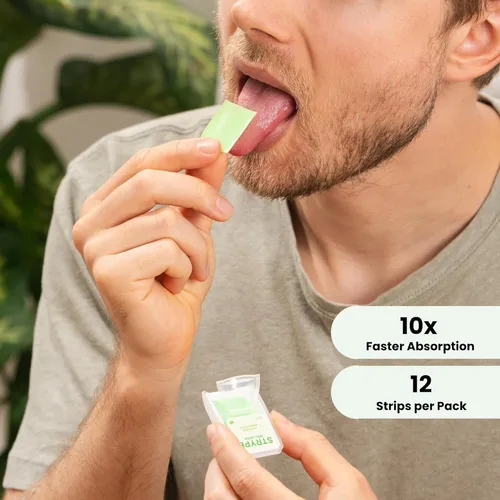 Miniatura 5 de Tiras de Energía Cafeína Instantánea en una Tira 80mg por Porción Cafeína Portátil + Mentas para el Aliento Cero Calorías y Cero Azúcar