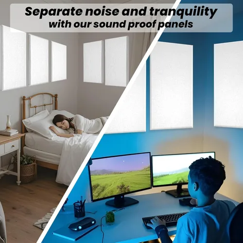 Miniatura 8 de 6 paneles acústicos, grandes paneles de pared insonorizados, paneles profesionales de fibra de vidrio que absorben el sonido, paneles de espuma a