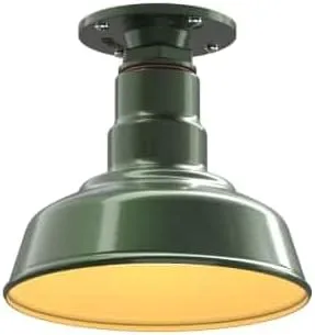 Miniatura 57 de Steel Lighting Co. Inglewood - Lámpara de granero Lámpara montada en el techo Cúpula redonda de 8 pulgadas vástago inclinado de 12 pulgadas