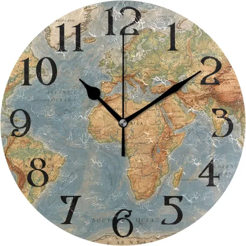 Miniatura 20 de Reloj de pared con mariposas moradas, silencioso, funciona con pilas, floral, sin tictac, decorativo, reloj analógico de cuarzo redondo de 9.5 A01