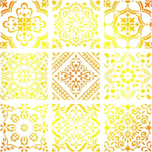 Miniatura 2 de Plantilla de mandala grande de 12 x 12 pulgadas, paquete de 9 plantillas de mandala para pintar en el suelo, plantillas de patrón reutilizables