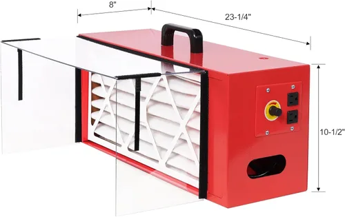 Miniatura 2 de LuckyNote Colector de polvo portátil de mesa, flujo de aire máximo de 725 CFM; cada ventilador funciona con un motor de velocidad variable de 110 V