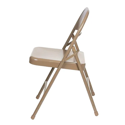 Miniatura 5 de OEF Furnishings Serie OEF50 Sillas plegables de acero resistentes con capacidad de peso de 500 libras (paquete de 4, beige)