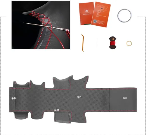 Miniatura 3 de MEWANT Funda de volante para Honda Civic 1996-2000 / CR-V CRV/Prelude 1997-2001/Accord 6 / Odyssey/Acura CL 1998-2003 / MDX/TL Cuero de microfibra +