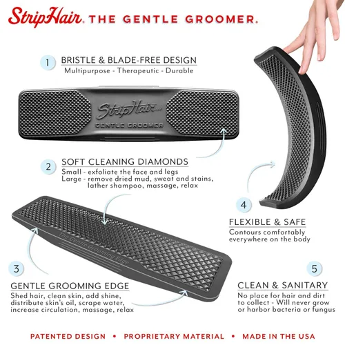 Miniatura 3 de StripHair Gentle Groomer - Original para caballos perros masaje de aseo 6 en 1